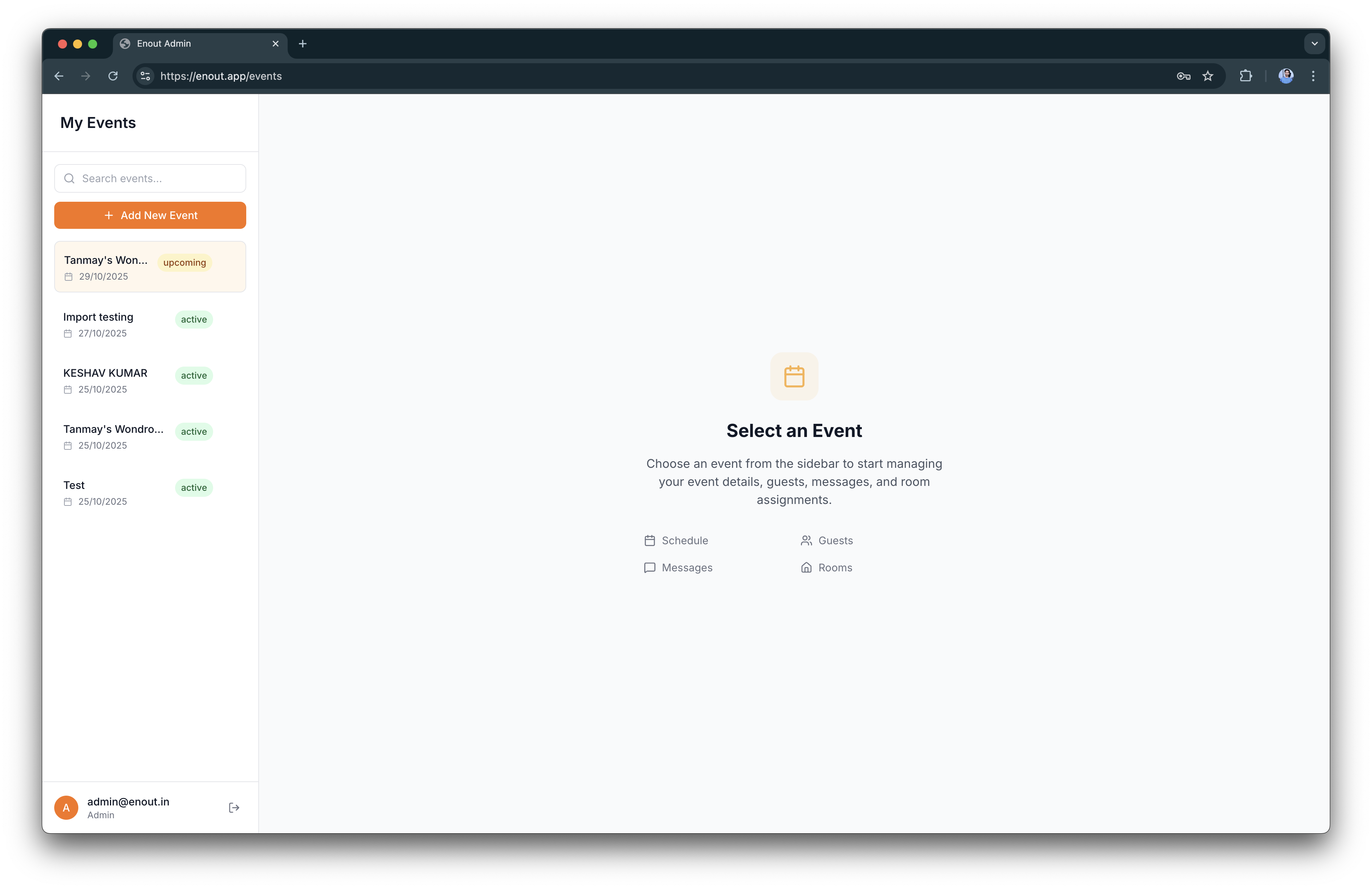 Enout Web + Android & IOS Application